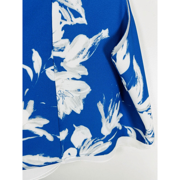Lucy Paris blue floral swing top Sleeveless‎ Lined Woman’s Medium GUC - Picture 10 of 11